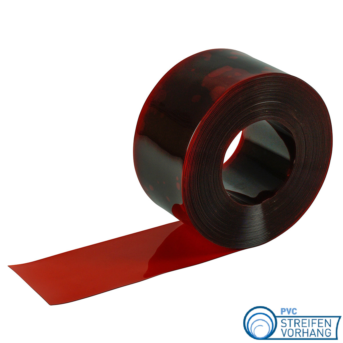 PVC Streifen ROT-TRANSPARENT