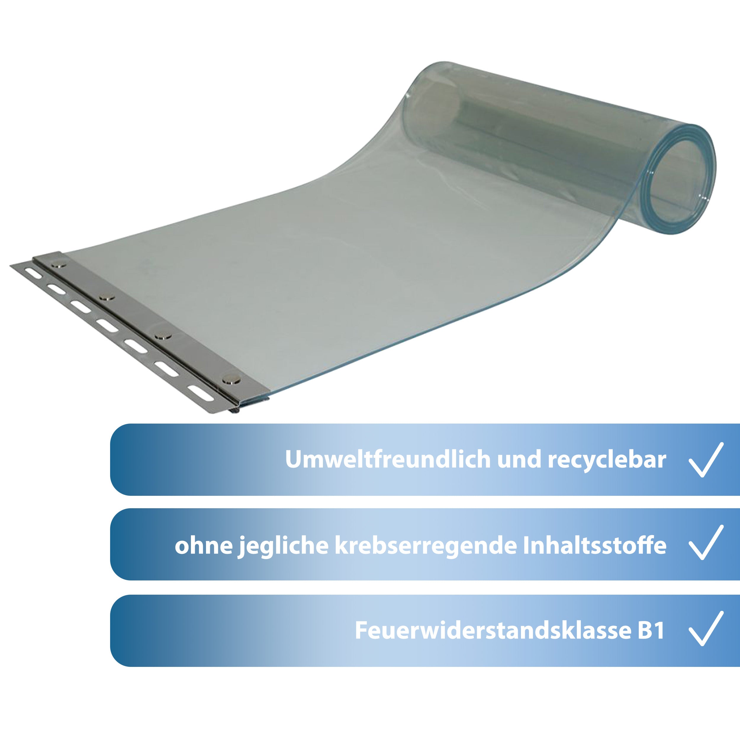 PVC Streifenvorhang feuerhemmend Breite 1,35 m / Stärke 2 mm
