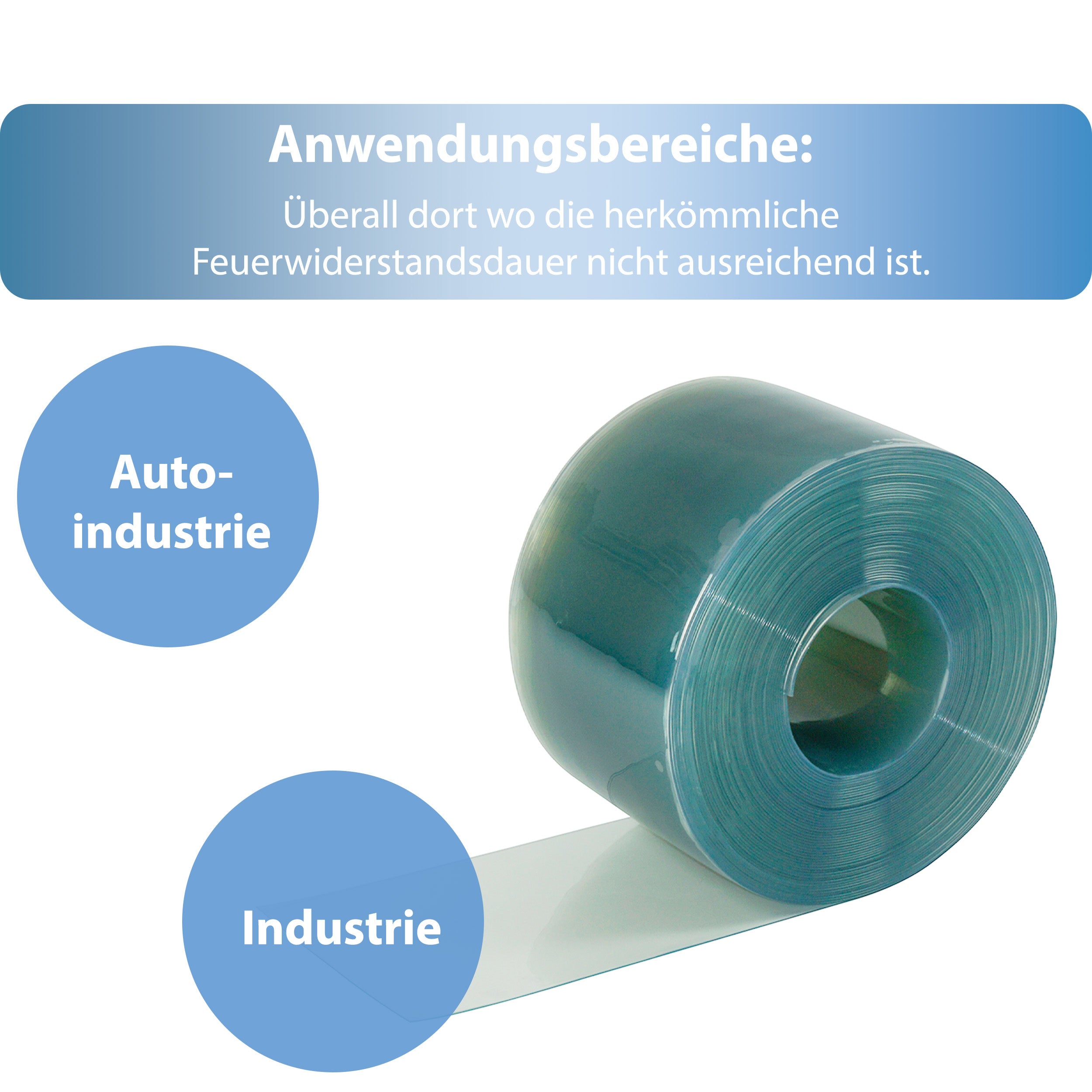 PVC Streifenvorhang feuerhemmend Breite 2,00 m / Stärke 2 mm