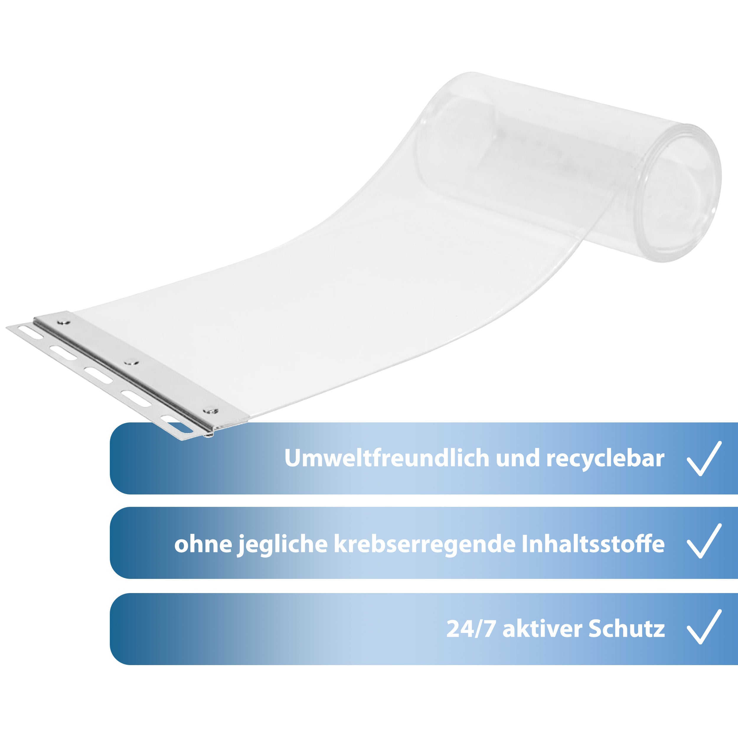 Streifenvorhang GLASKLAR TRANSPARENT Breite 1,20 m