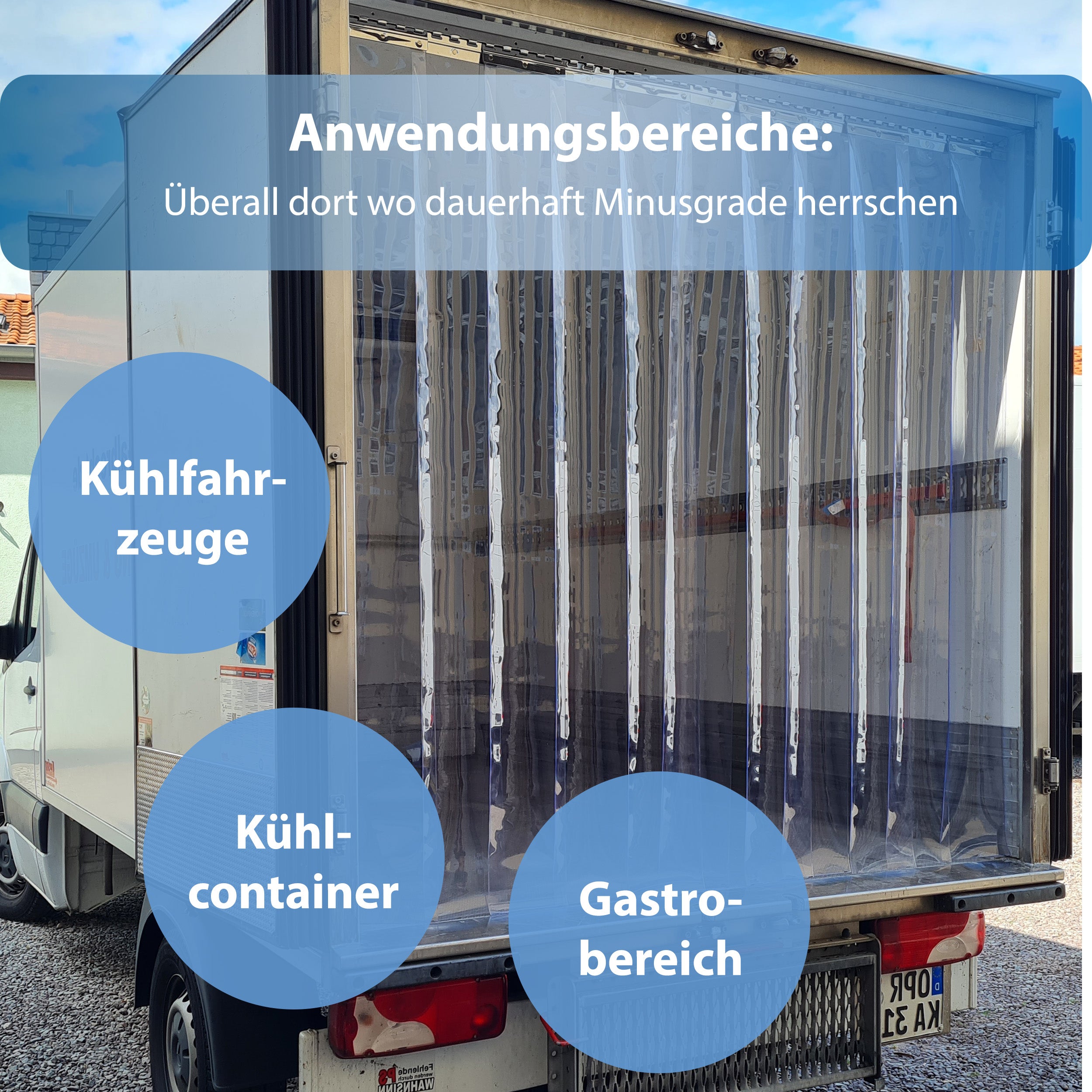 PVC Streifenvorhang Kühlhaus Breite 1,50 m / Stärke 2 mm