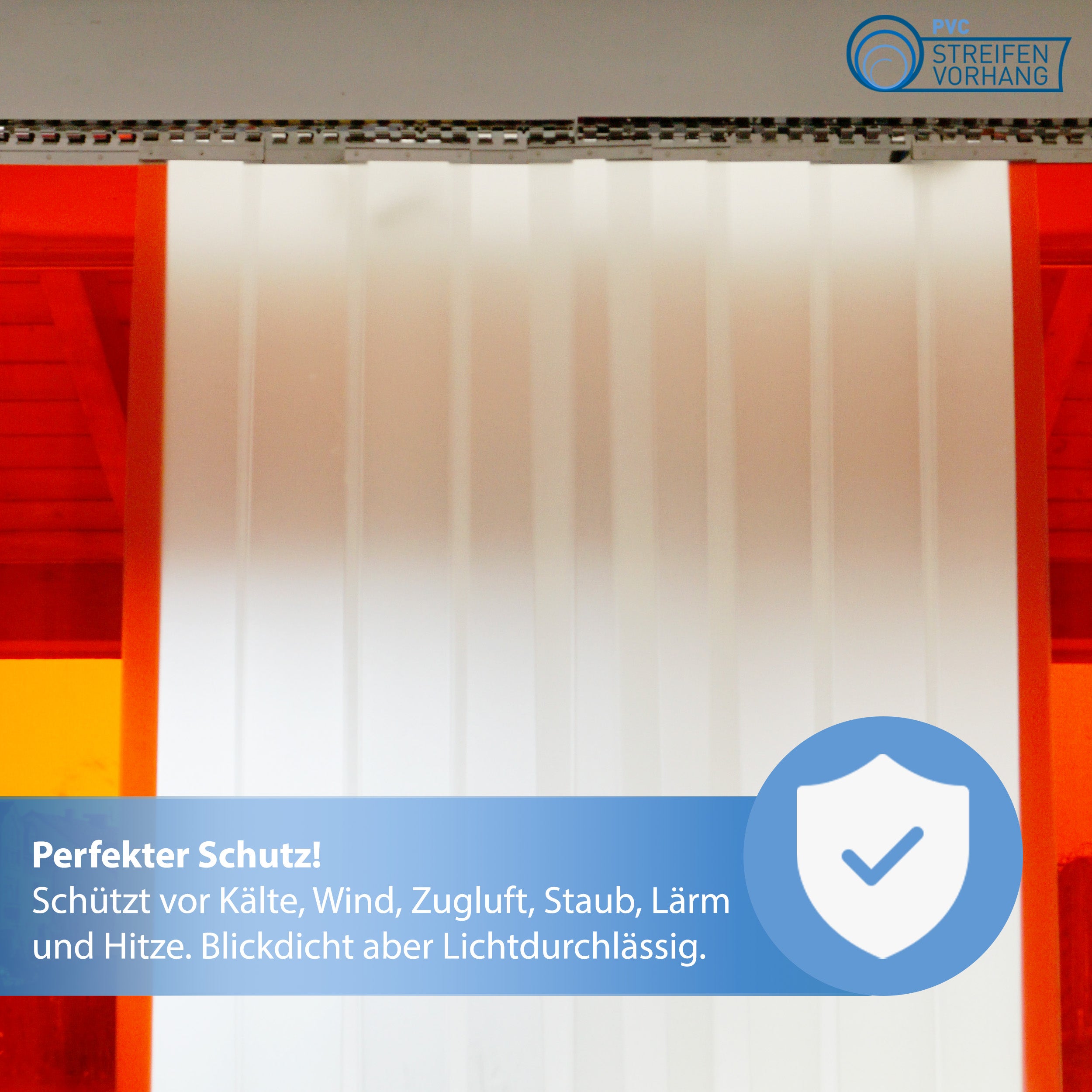 PVC Streifen ROT-TRANSPARENT