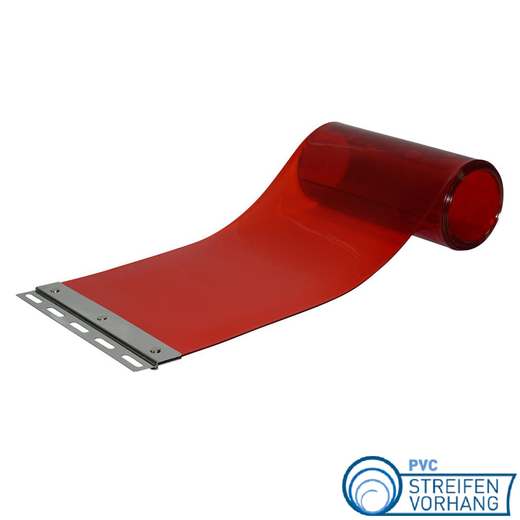 PVC Streifen ROT-TRANSPARENT