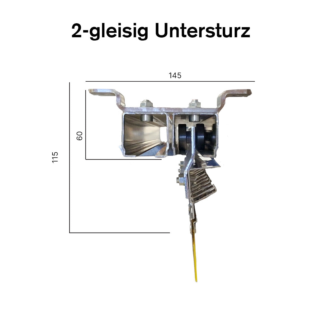 Schiebevorrichtung PVC Streifenvorhang 2-gleisig für VOR-Sturz