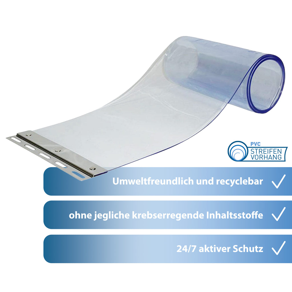 PVC-Streifenvorhang 25 m x 30 cm | Hält Staub/Insekten fern | Hard Head PVC-Streifenvorhang 25 m x 30 cm | Hält Staub/Insekten fern | Hard Head